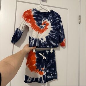 Polo Ralph Lauren Toddler Tye Dye Matching Sweat Set Sweater Shorts Size 2T